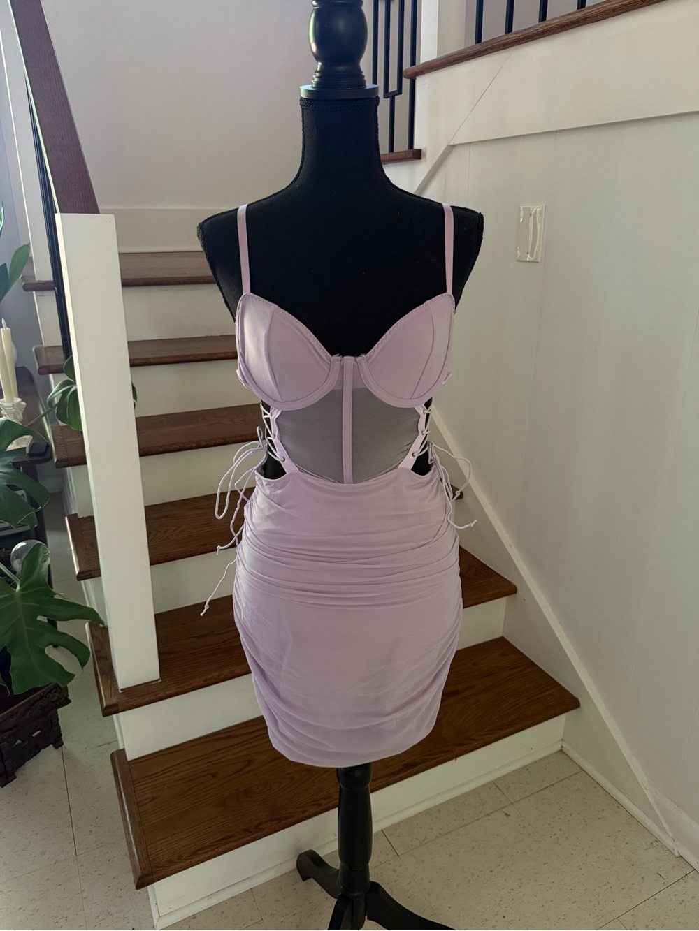 SHEIN Lilac Cutout Bodycon Dress